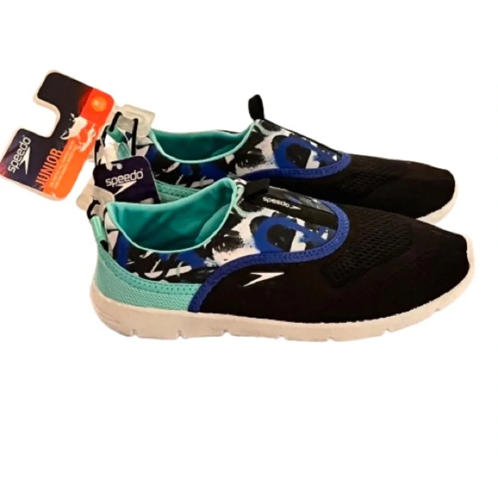 🆕-Speedo Junior Aquaskimmer Shoes - Black S. Fits Kids Shoe 13-1